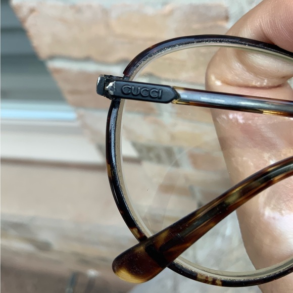 Vintage 90’S GUCCI GG1312 Eyeglasses Glasses Unisex Round Havana Brown Frame - Picture 3 of 16